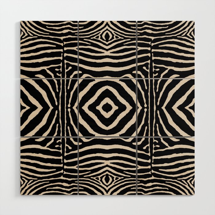 Zebra Wild Animal Print 724 Black and Linen White Wood Wall Art Gallery Image 1