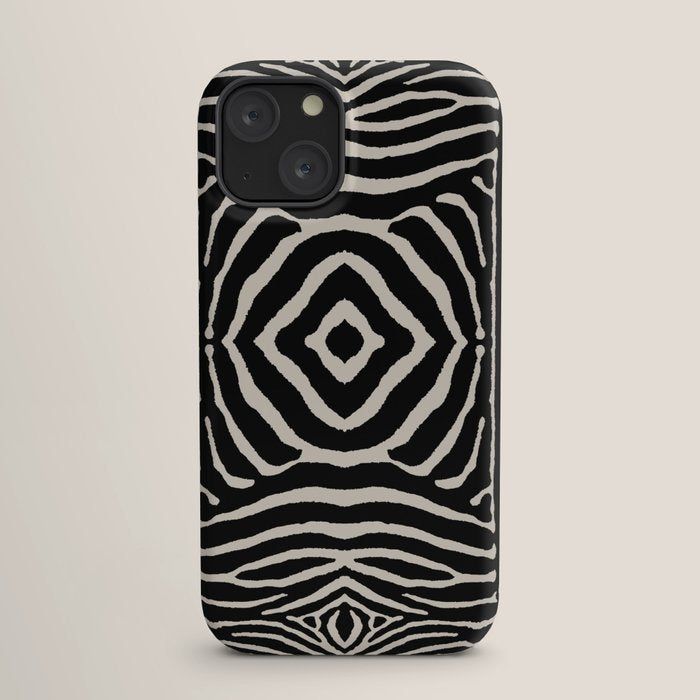 Zebra Wild Animal Print 724 Black and Linen White iPhone Case Gallery Image 17