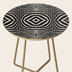 Zebra Wild Animal Print 724 Black and Linen White Side Table Gallery Image 2