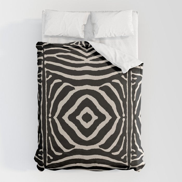 Zebra Wild Animal Print 724 Black and Linen White Duvet Cover Gallery Image 1