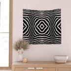 Zebra Wild Animal Print 724 Black and Linen White Wall Tapestry Gallery Image 2