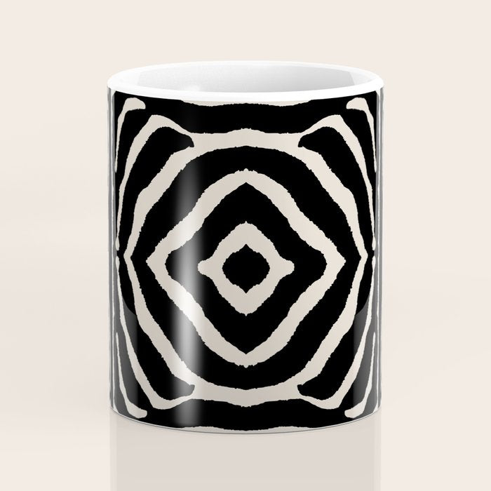 Zebra Wild Animal Print 724 Black and Linen White Coffee Mug Gallery Image 4