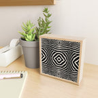 Zebra Wild Animal Print 724 Black and Linen White Mini Art Print Gallery Image 2