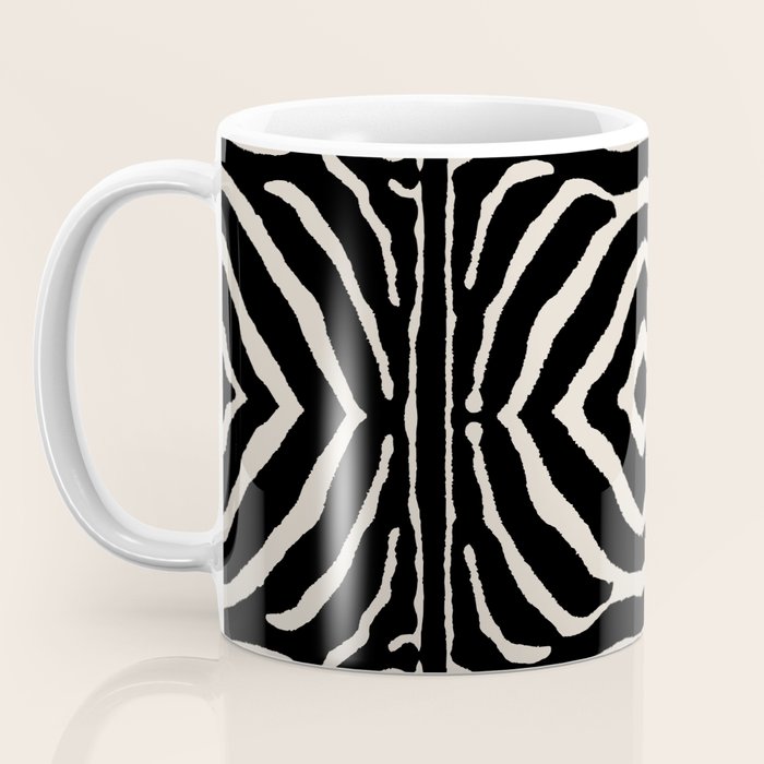 Zebra Wild Animal Print 724 Black and Linen White Coffee Mug Gallery Image 3