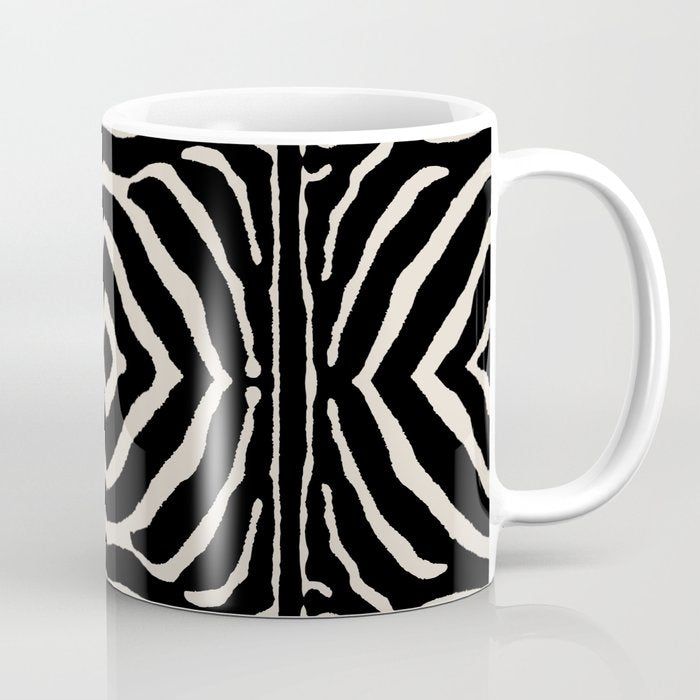 Zebra Wild Animal Print 724 Black and Linen White Coffee Mug Gallery Image 1