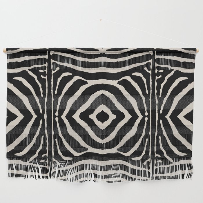 Zebra Wild Animal Print 724 Black and Linen White Wall Hanging Gallery Image 1