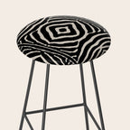 Zebra Wild Animal Print 724 Black and Linen White Stool Gallery Image 2