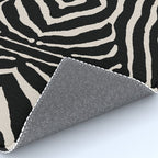 Zebra Wild Animal Print 724 Black and Linen White Rug Gallery Image 4