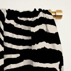 Zebra Wild Animal Print 724 Black and Linen White Window Curtain Gallery Image 2