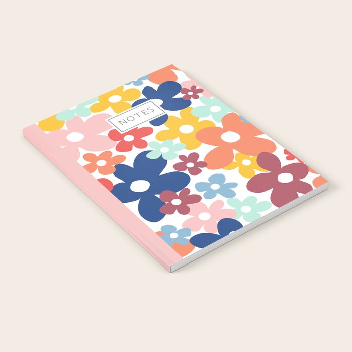 Wall Flower, Retro, Colorful, Floral Prints Notebook Gallery Image 2