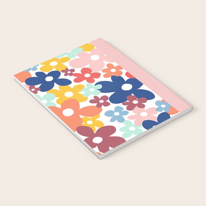 Wall Flower, Retro, Colorful, Floral Prints Notebook Gallery Image 3
