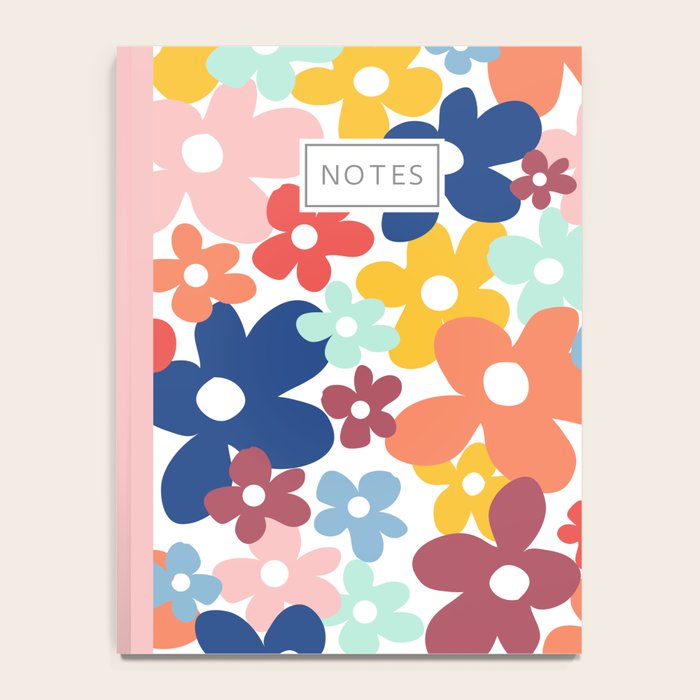 Wall Flower, Retro, Colorful, Floral Prints Notebook Gallery Image 4
