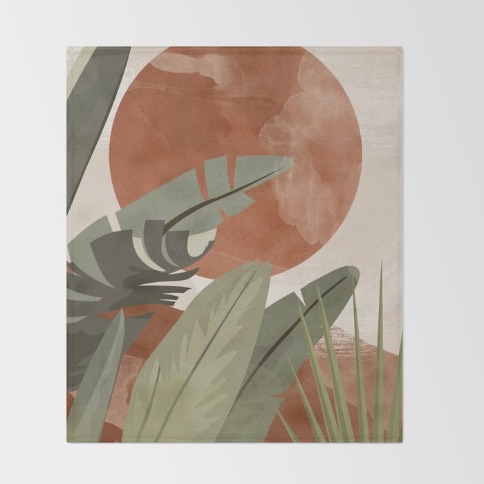 Tropical Leaf- Abstract Art 10 Throw Blanket Gallery Image 2