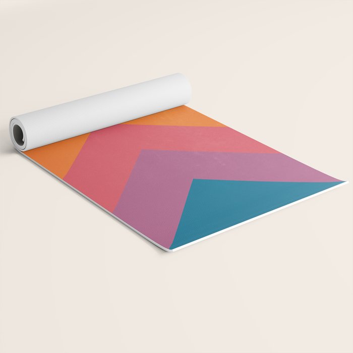 Candy Chevrons: Vintage 80s California Edition Yoga Mat Gallery Image 2