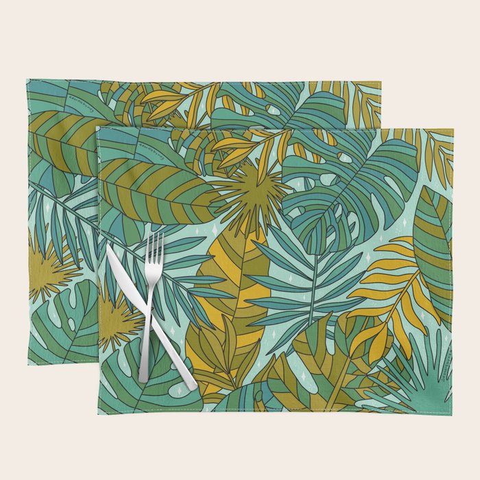 Tropical Leaves Print Placemat Gallery Image 1