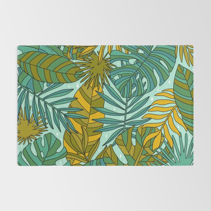 Tropical Leaves Print Rug Gallery Image 2