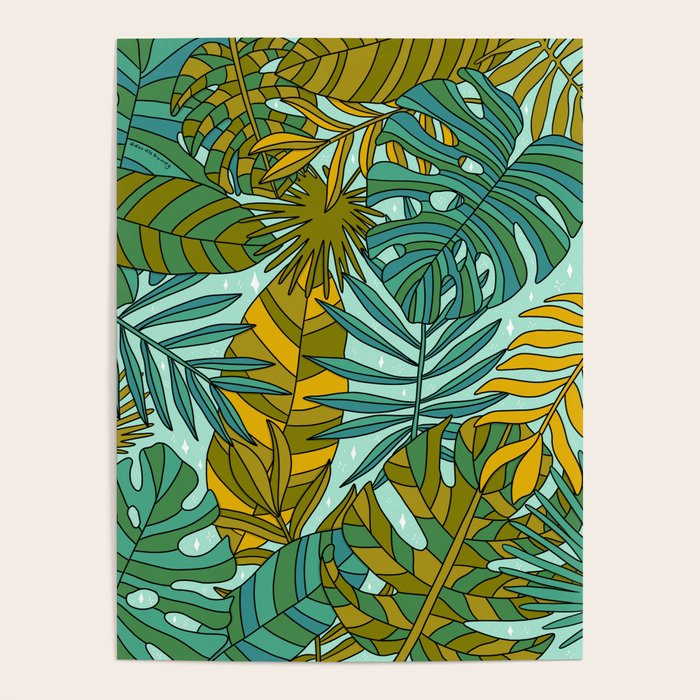 Tropical Leaves Print Poster Gallery Image 4