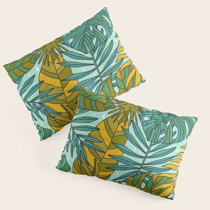 Tropical Leaves Print Pillow Sham Gallery Image 3