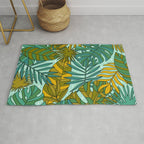 Tropical Leaves Print Rug Gallery Image 1