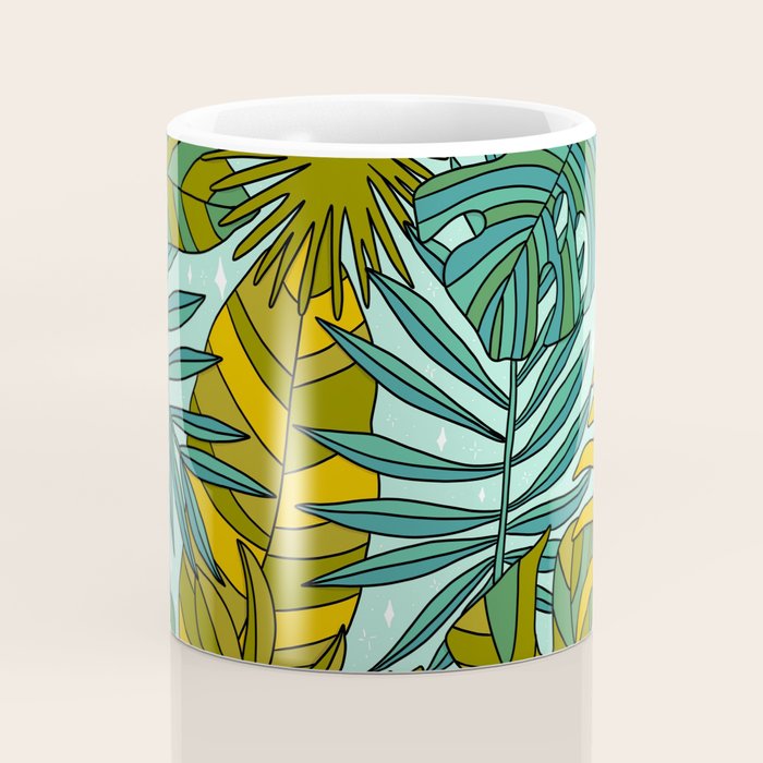 Tropical Leaves Print Coffee Mug Gallery Image 4