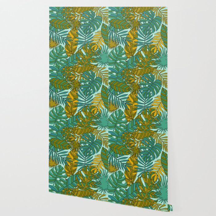 Tropical Leaves Print Wallpaper Gallery Image 2