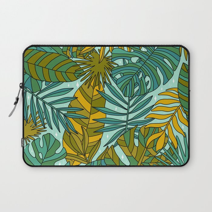 Tropical Leaves Print Laptop Sleeve Gallery Image 1