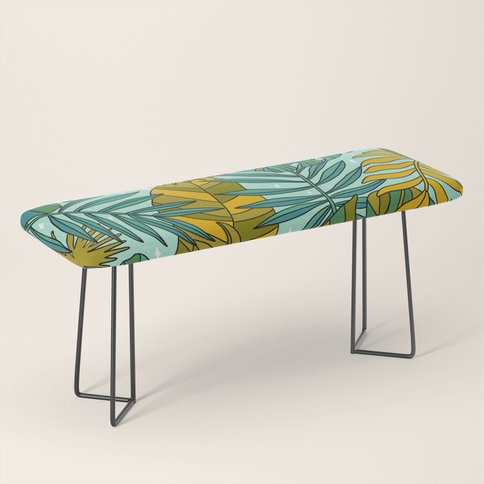 Tropical Leaves Print Bench Gallery Image 1