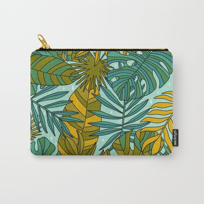 Tropical Leaves Print Carry All Pouch Gallery Image 1