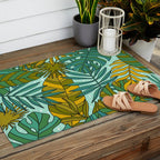 Tropical Leaves Print Outdoor Rug Gallery Image 2