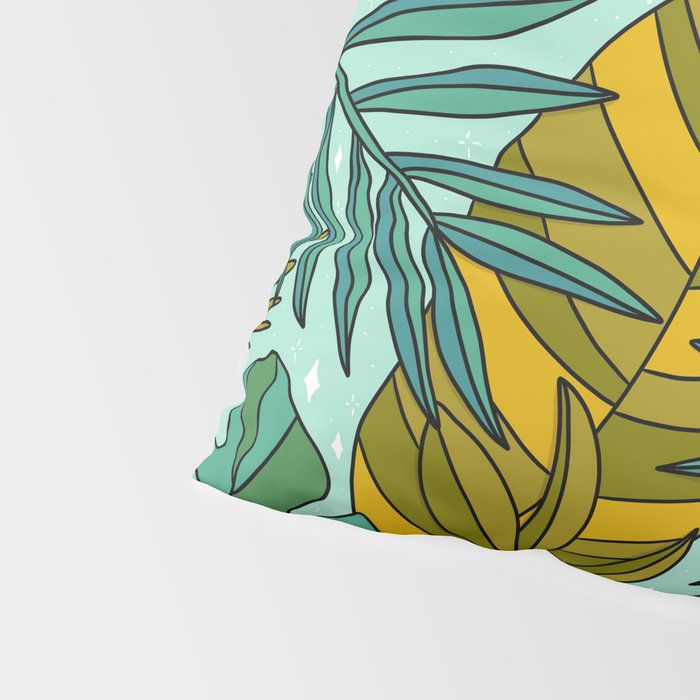 Tropical Leaves Print Pillow Sham Gallery Image 4