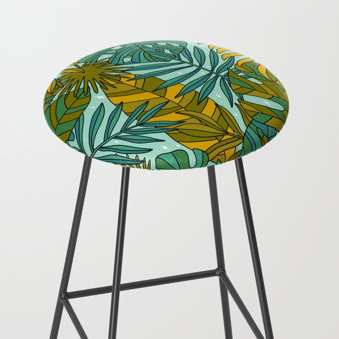 Tropical Leaves Print Stool Gallery Image 2