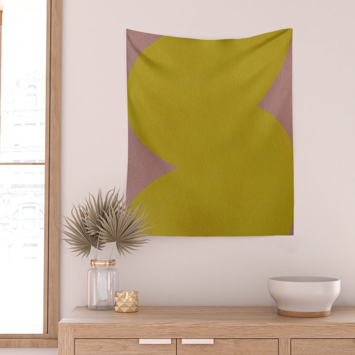 Abstract shape-gold Wall Tapestry Gallery Image 2