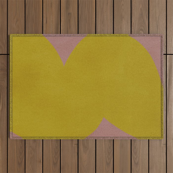 Abstract shape-gold Outdoor Rug Gallery Image 1