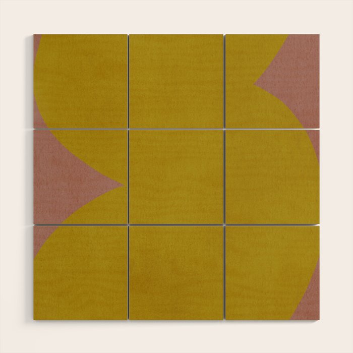 Abstract shape-gold Wood Wall Art Gallery Image 1