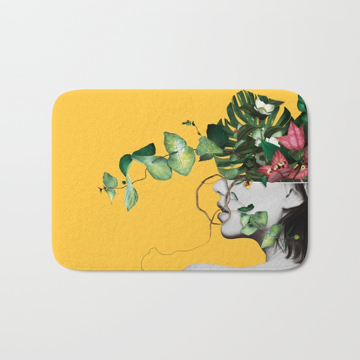 Lady Flowers Bath Mat Gallery Image 1