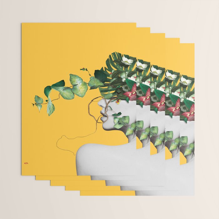 Lady Flowers Wrapping Paper Gallery Image 3