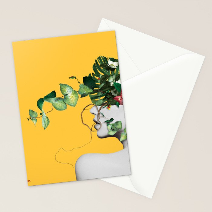 Lady Flowers Stationery Card Gallery Image 2