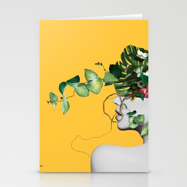 Lady Flowers Stationery Card Gallery Image 2
