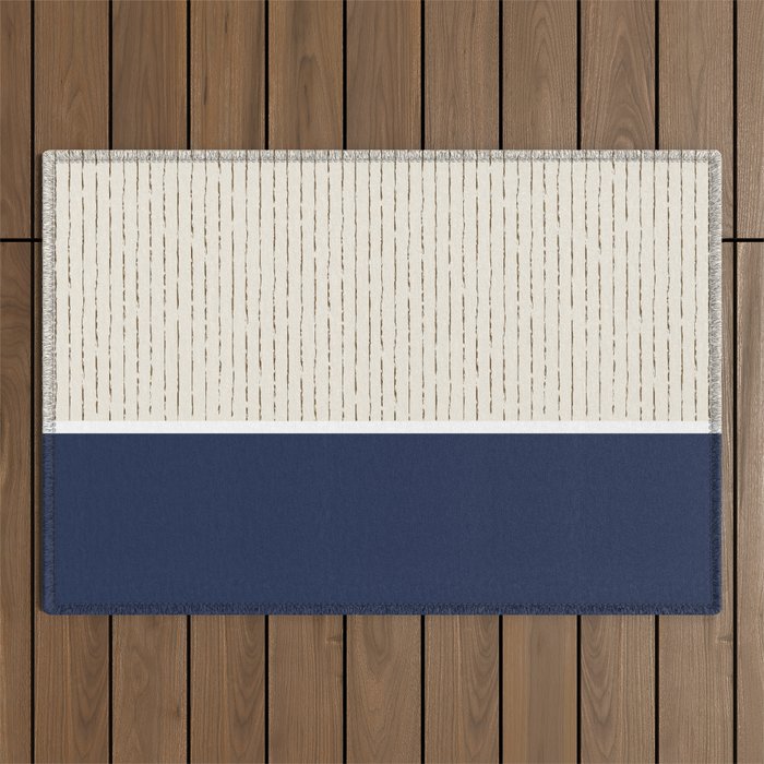 Beige Navy Outdoor Rug Gallery Image 1
