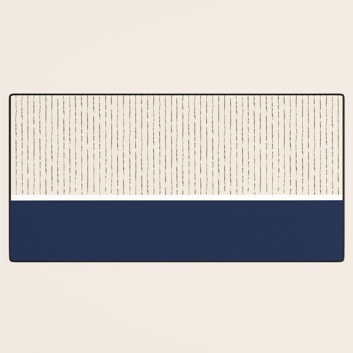Beige Navy Desk Mat Gallery Image 3