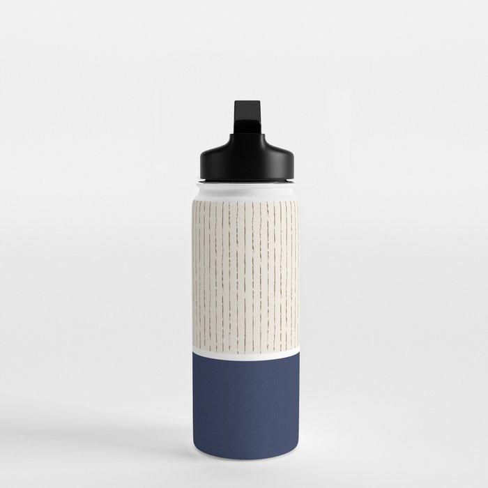 Beige Navy Water Bottle Gallery Image 3