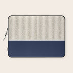 Beige Navy Laptop Sleeve Gallery Image 1