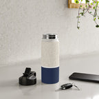 Beige Navy Water Bottle Gallery Image 4