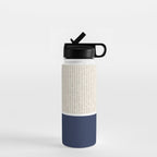 Beige Navy Water Bottle Gallery Image 1