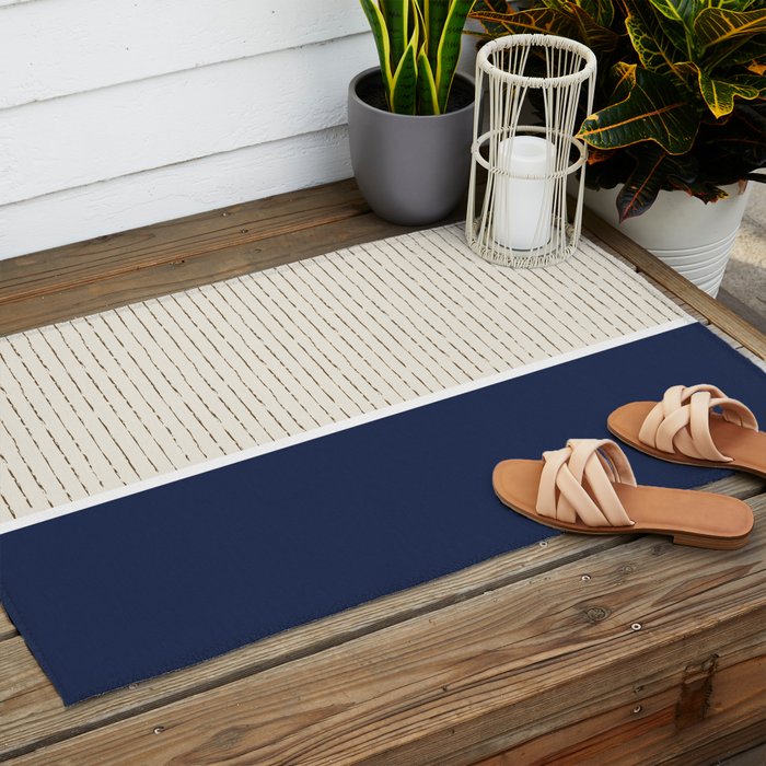 Beige Navy Outdoor Rug Gallery Image 2