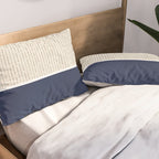 Beige Navy Pillow Sham Gallery Image 2