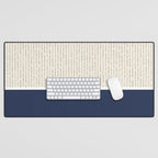 Beige Navy Desk Mat Gallery Image 1