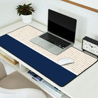 Beige Navy Desk Mat Gallery Image 2