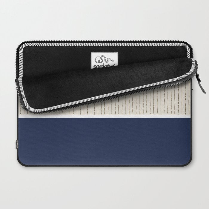 Beige Navy Laptop Sleeve Gallery Image 2
