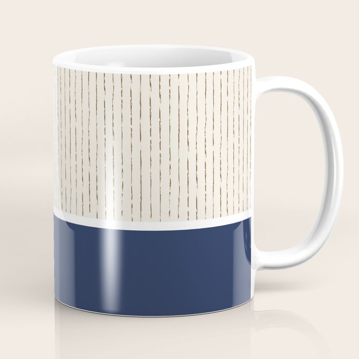 Beige Navy Coffee Mug Gallery Image 1